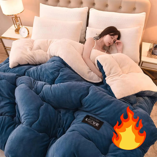 Driftkropin Modern Sherpa Fleece Winter Quilt - Soft, Breathable, Plush Bedding (100% Polyester)