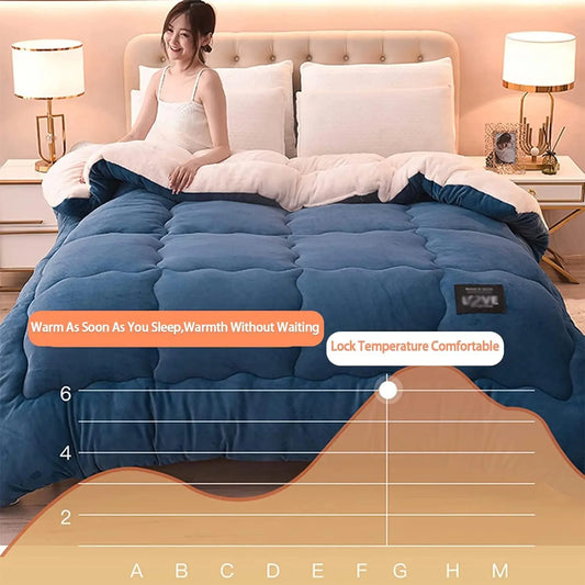 Driftkropin Modern Sherpa Fleece Winter Quilt - Soft, Breathable, Plush Bedding (100% Polyester)