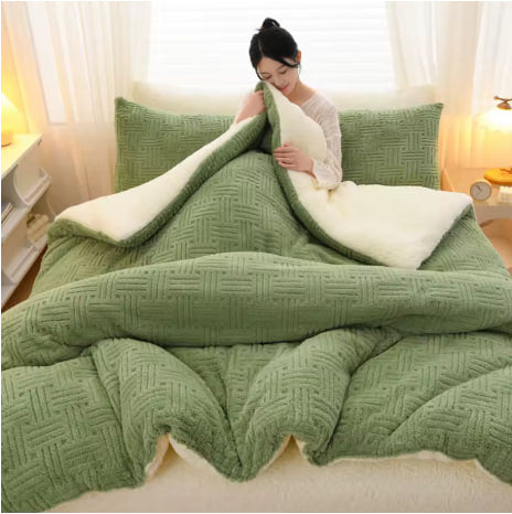 Driftkropin Winter Bedding: Thick Blanket, Cozy Flannel Fleece Comforter for Cold Nights