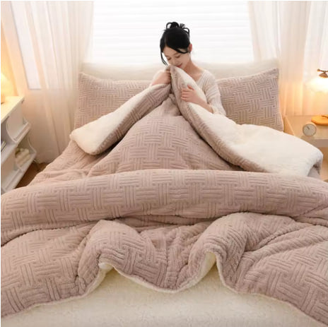 Driftkropin Winter Bedding: Thick Blanket, Cozy Flannel Fleece Comforter for Cold Nights